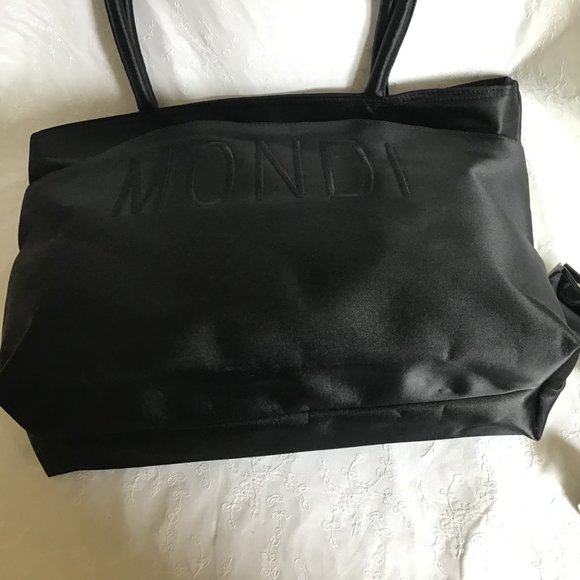 Mondi Black Nylon Tote Bag Purse with matching Wallet / Makeup bag - Picture 7 of 9